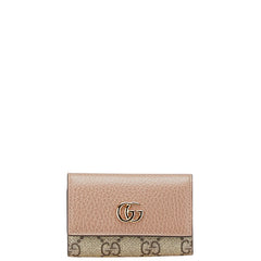 グッチ GGスプリーム GGマーモント 6連 キーケース 456118 ベージュ ピンク レザー PVC レディース GUCCI 【中古】