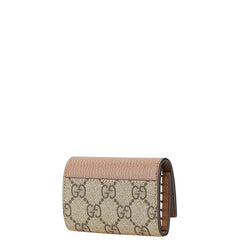 グッチ GGスプリーム GGマーモント 6連 キーケース 456118 ベージュ ピンク レザー PVC レディース GUCCI 【中古】