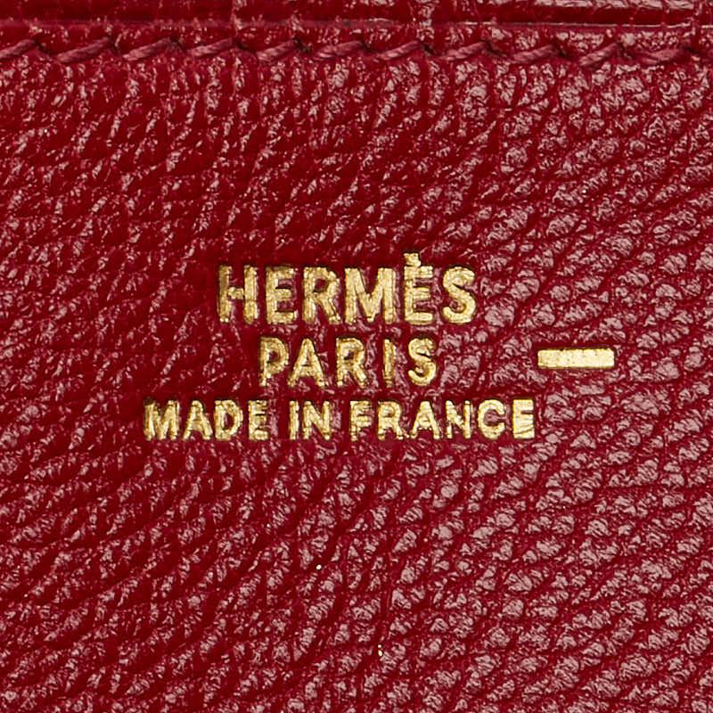 エルメス チャーリー トラベルケース ポーチ レッド リザード レディース HERMES 【中古】