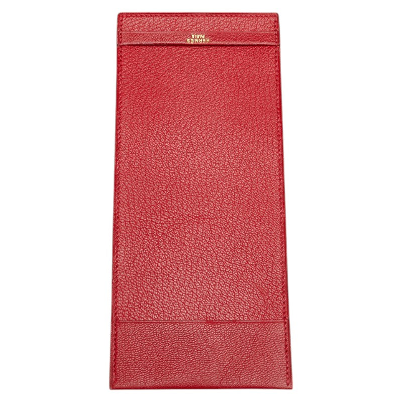 エルメス チャーリー トラベルケース ポーチ レッド リザード レディース HERMES 【中古】