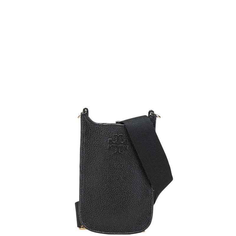 トリーバーチ 斜め掛け ショルダーバッグ ポシェット ブラック レザー レディース Tory Burch 【中古】