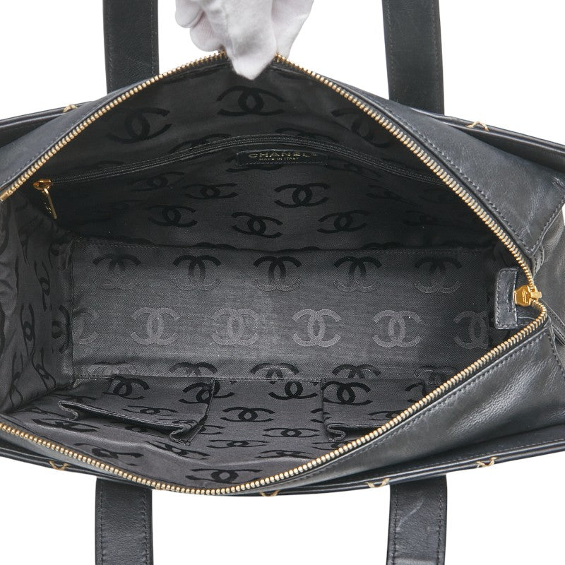 シャネル マトラッセ ワイルドステッチ ココマーク ハンドバッグ トートバッグ ブラック レザー レディース CHANEL 【中古】