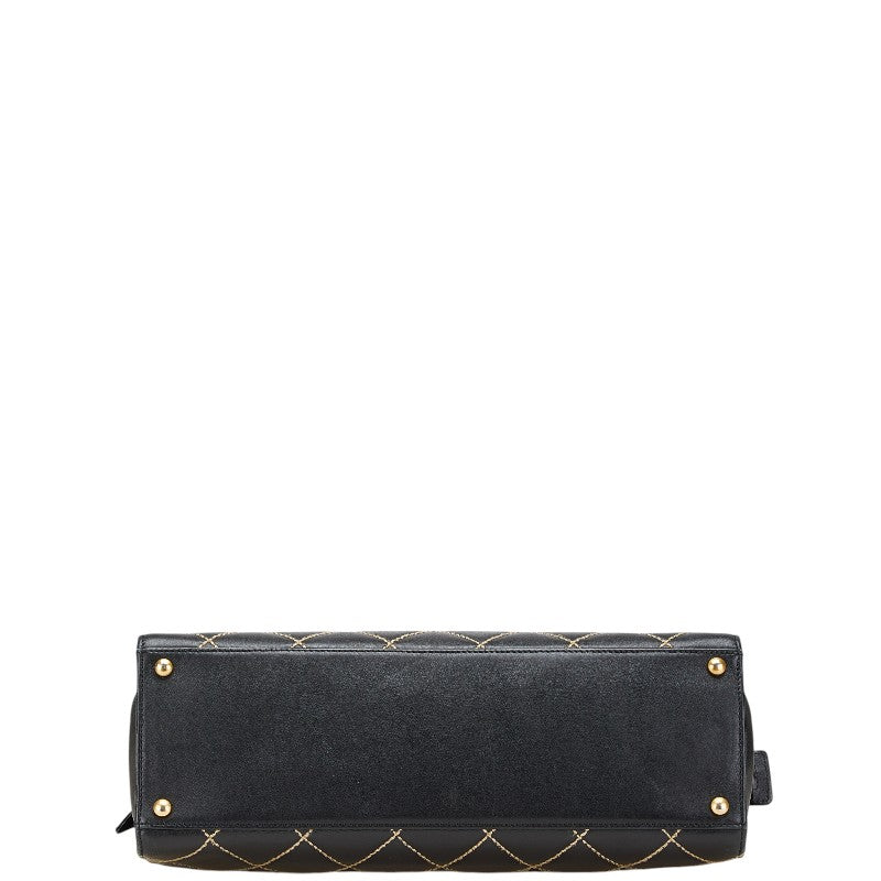 シャネル マトラッセ ワイルドステッチ ココマーク ハンドバッグ トートバッグ ブラック レザー レディース CHANEL 【中古】