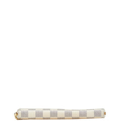 ルイ ヴィトン ダミエ アズール ポルトフォイユ クレマンス ラウンドファスナー 長財布 N61210 ホワイト PVC レザー レディース LOUIS VUITTON 【中古】