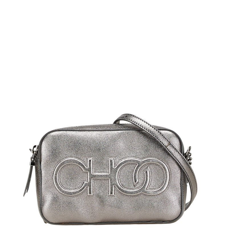 ジミーチュウ バルティ 斜め掛け チェーン ショルダーバッグ シルバー レザー レディース JIMMY CHOO 【中古】