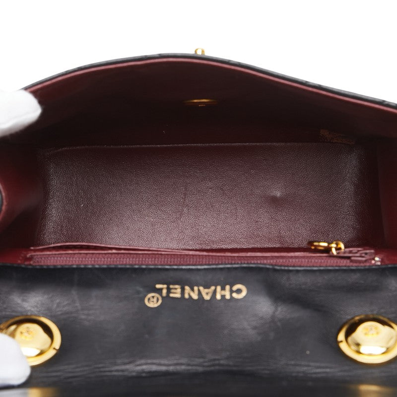 シャネル マトラッセ ココマーク ハンドバッグ ブラック ラムスキン レディース CHANEL 【中古】