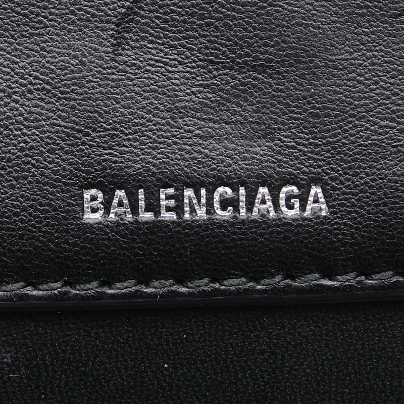 バレンシアガ Bロゴ 三つ折り財布 580037 ブラック レザー メンズ BALENCIAGA 【中古】