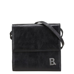 バレンシアガ Bロゴ 三つ折り財布 580037 ブラック レザー メンズ BALENCIAGA 【中古】