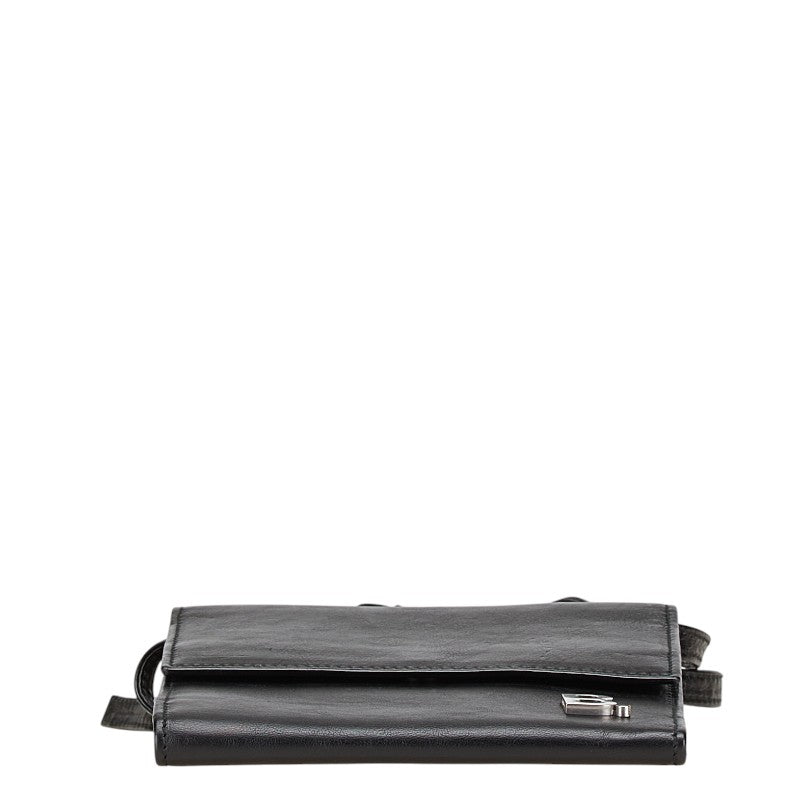 バレンシアガ Bロゴ 三つ折り財布 580037 ブラック レザー メンズ BALENCIAGA 【中古】