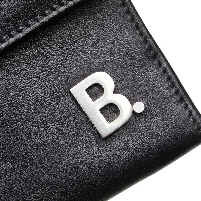 バレンシアガ Bロゴ 三つ折り財布 580037 ブラック レザー メンズ BALENCIAGA 【中古】