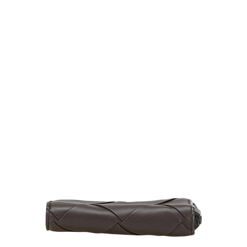 ボッテガヴェネタ マキシイントレチャート コインケース ブラウン レザー メンズ BOTTEGAVENETA 【中古】