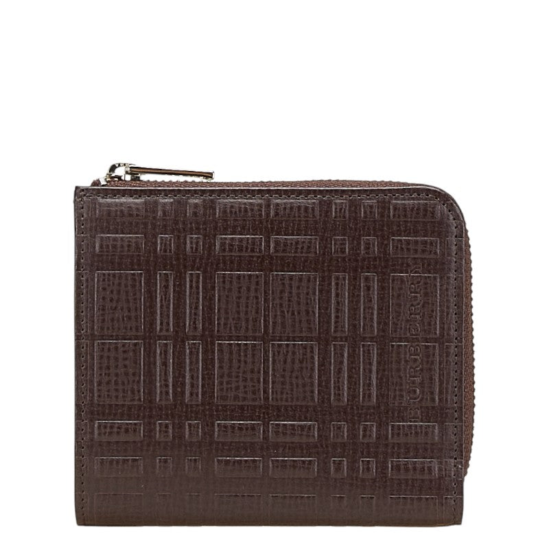 バーバリー ノバチェック 二つ折り財布 キーケース ブラウン レザー メンズ BURBERRY 【中古】