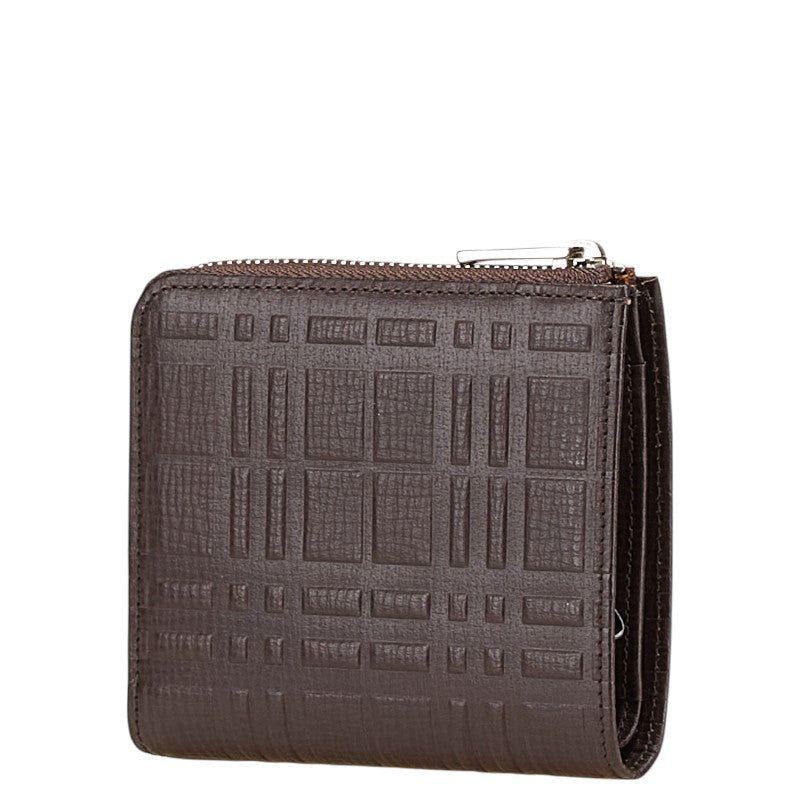 バーバリー ノバチェック 二つ折り財布 キーケース ブラウン レザー メンズ BURBERRY 【中古】