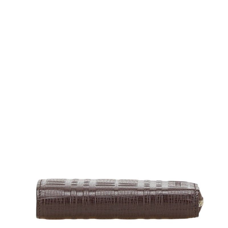バーバリー ノバチェック 二つ折り財布 キーケース ブラウン レザー メンズ BURBERRY 【中古】