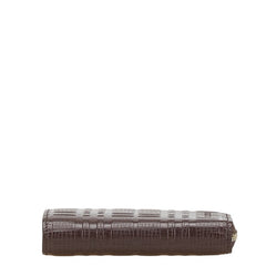 バーバリー ノバチェック 二つ折り財布 キーケース ブラウン レザー メンズ BURBERRY 【中古】