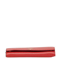 プラダ 長財布 1MH132 レッド レザー レディース PRADA 【中古】