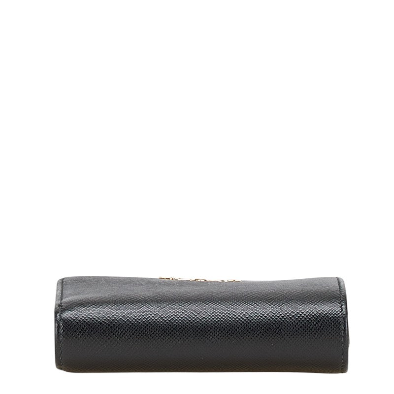 プラダ 二つ折り財布 1ML018 ブラック レザー レディース PRADA 【中古】