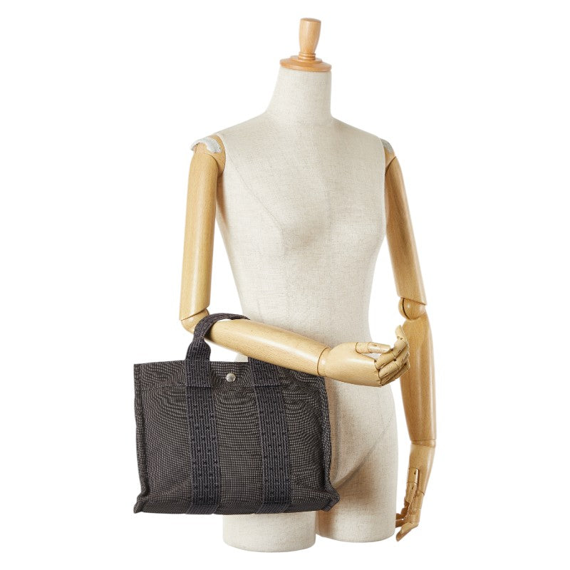 エルメス エールライン トートPM ハンドバッグ トートバッグ グレー キャンバス レディース HERMES 【中古】