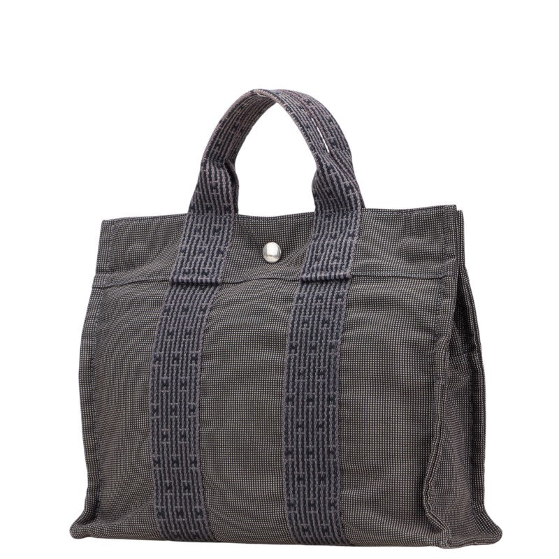 エルメス エールライン トートPM ハンドバッグ トートバッグ グレー キャンバス レディース HERMES 【中古】
