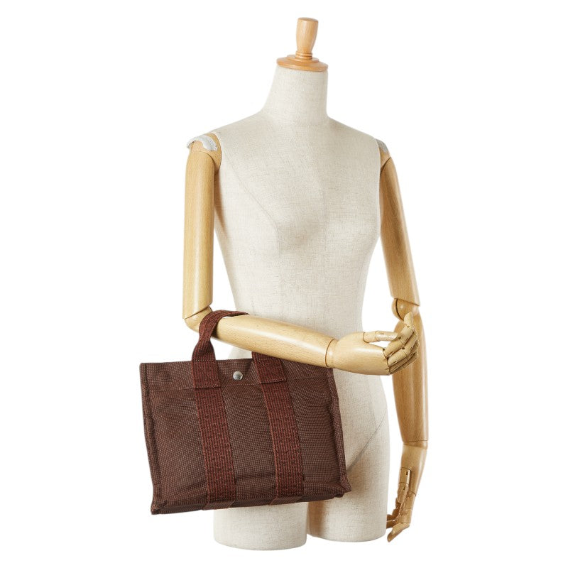 エルメス エールライン トートPM ハンドバッグ トートバッグ ブラウン キャンバス レディース HERMES 【中古】