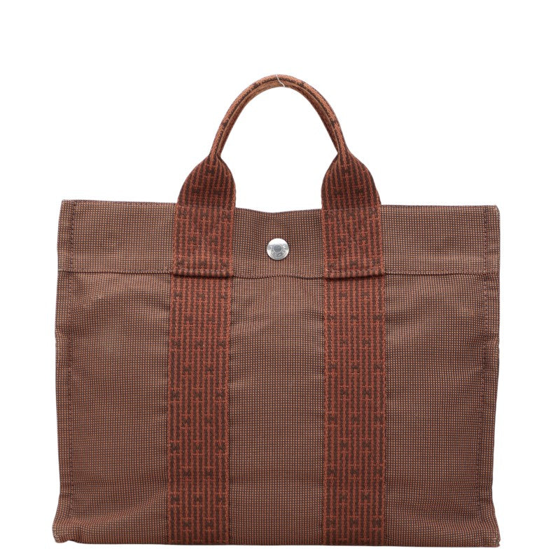 エルメス エールライン トートPM ハンドバッグ トートバッグ ブラウン キャンバス レディース HERMES 【中古】