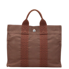 エルメス エールライン トートPM ハンドバッグ トートバッグ ブラウン キャンバス レディース HERMES 【中古】