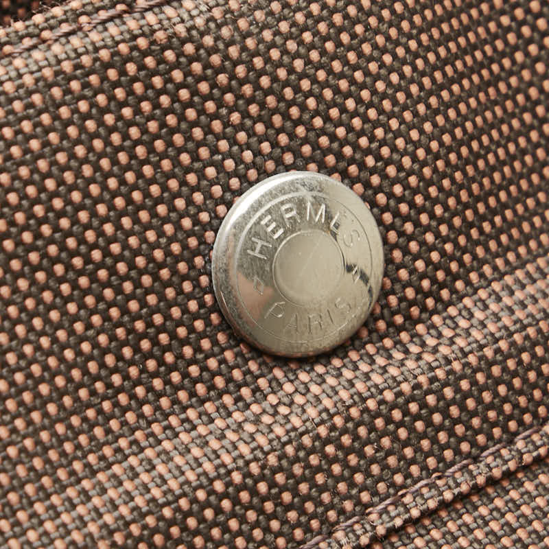エルメス エールライン トートMM トートバッグ ハンドバッグ ブラウン キャンバス レディース HERMES 【中古】