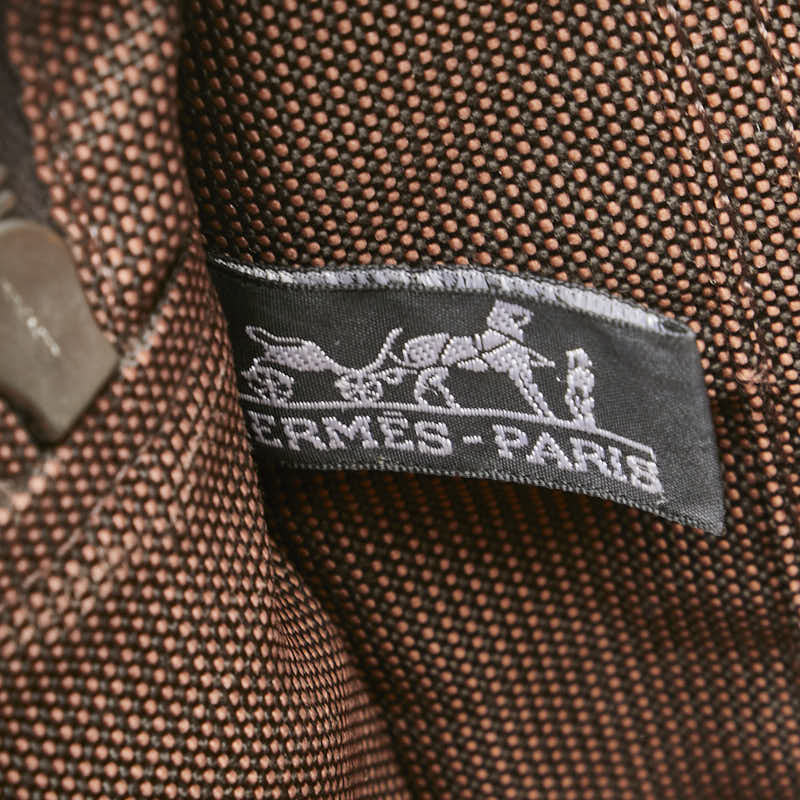 エルメス エールライン トートMM トートバッグ ハンドバッグ ブラウン キャンバス レディース HERMES 【中古】