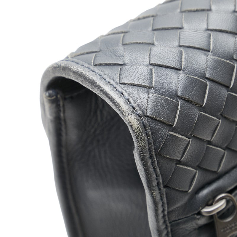 ボッテガヴェネタ イントレチャート ビジネスバッグ ブリーフケース グレー レザー メンズ BOTTEGAVENETA 【中古】