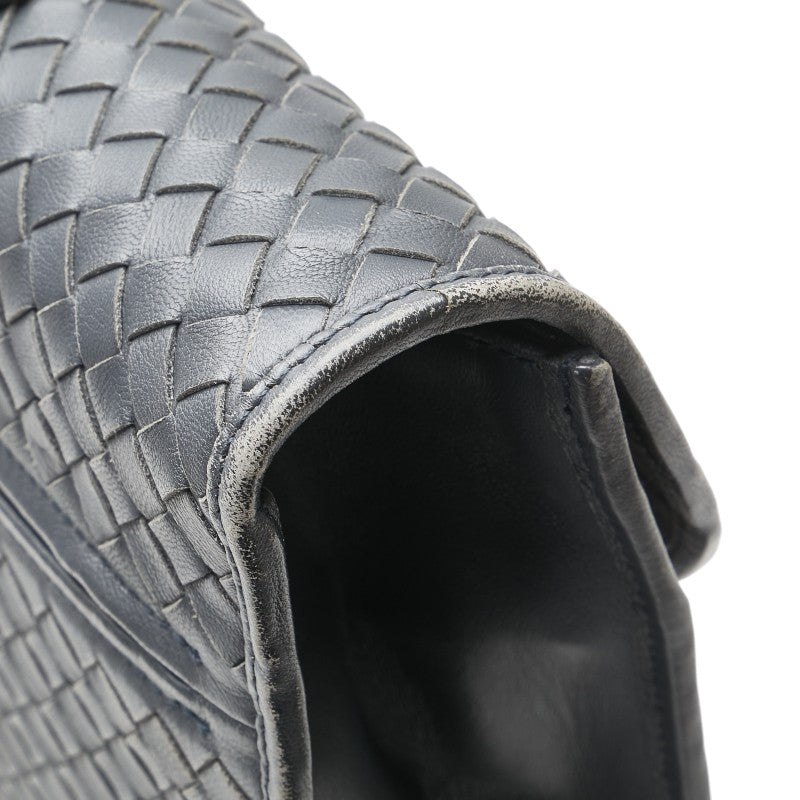 ボッテガヴェネタ イントレチャート ビジネスバッグ ブリーフケース グレー レザー メンズ BOTTEGAVENETA 【中古】