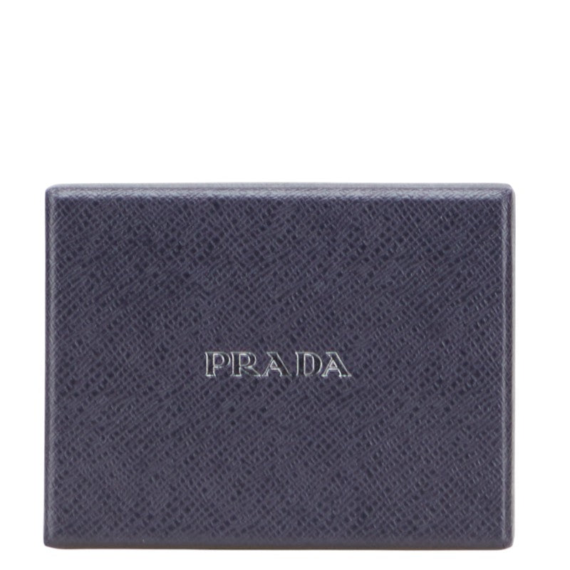 プラダ エンボスロゴ 二つ折り財布 ピンク サフィアーノ レザー レディース PRADA 【中古】