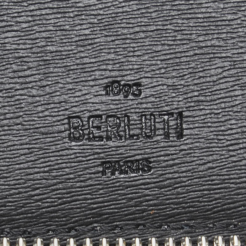 ベルルッティ シグネチャー イタウバ ラウンドファスナー 長財布 ブラック ブラウン PVC レザー メンズ Berluti 【中古】