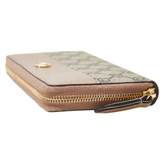 グッチ GGマーモント ラウンドファスナー 長財布 456117 ベージュ レザー PVC レディース GUCCI 【中古】