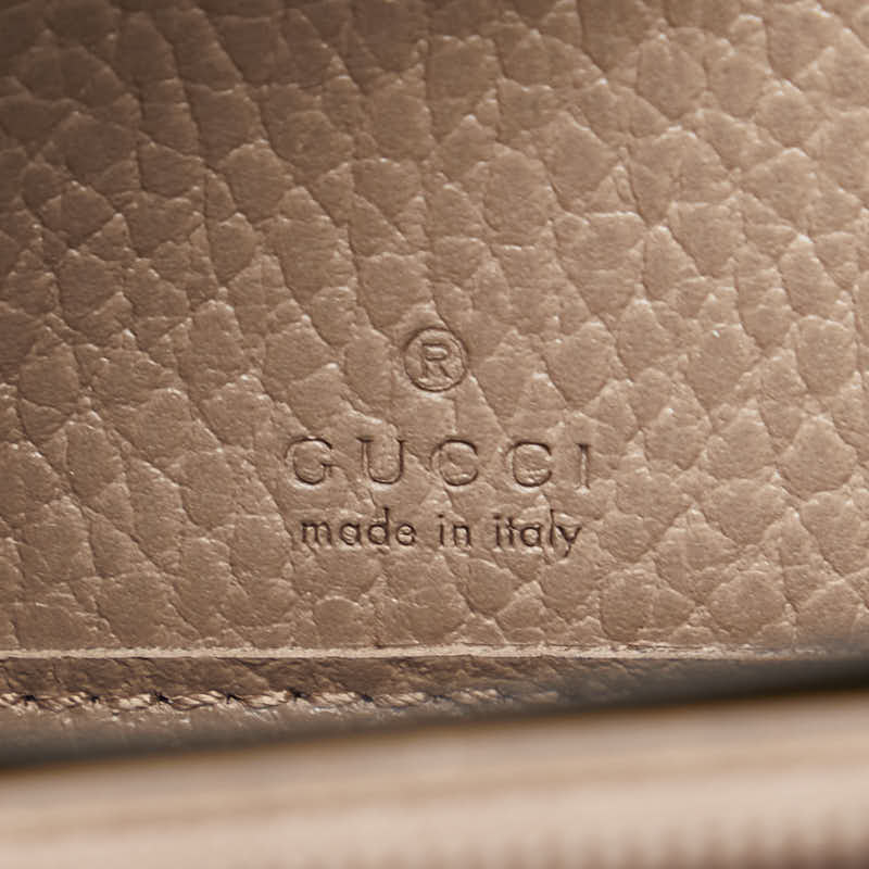 グッチ GGマーモント ラウンドファスナー 長財布 456117 ベージュ レザー PVC レディース GUCCI 【中古】
