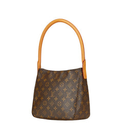 ルイ ヴィトン モノグラム ルーピングMM ショルダーバッグ ハンドバッグ M51146 ブラウン PVC レザー レディース LOUIS VUITTON 【中古】