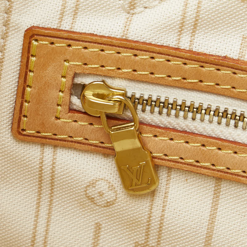 ルイ ヴィトン ダミエ アズール ネヴァーフルPM トートバッグ ショルダーバッグ N51110 ホワイト PVC レザー レディース LOUIS VUITTON 【中古】