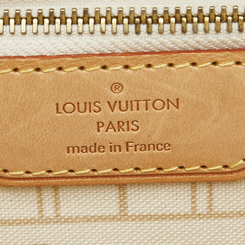 ルイ ヴィトン ダミエ アズール ネヴァーフルPM トートバッグ ショルダーバッグ N51110 ホワイト PVC レザー レディース LOUIS VUITTON 【中古】