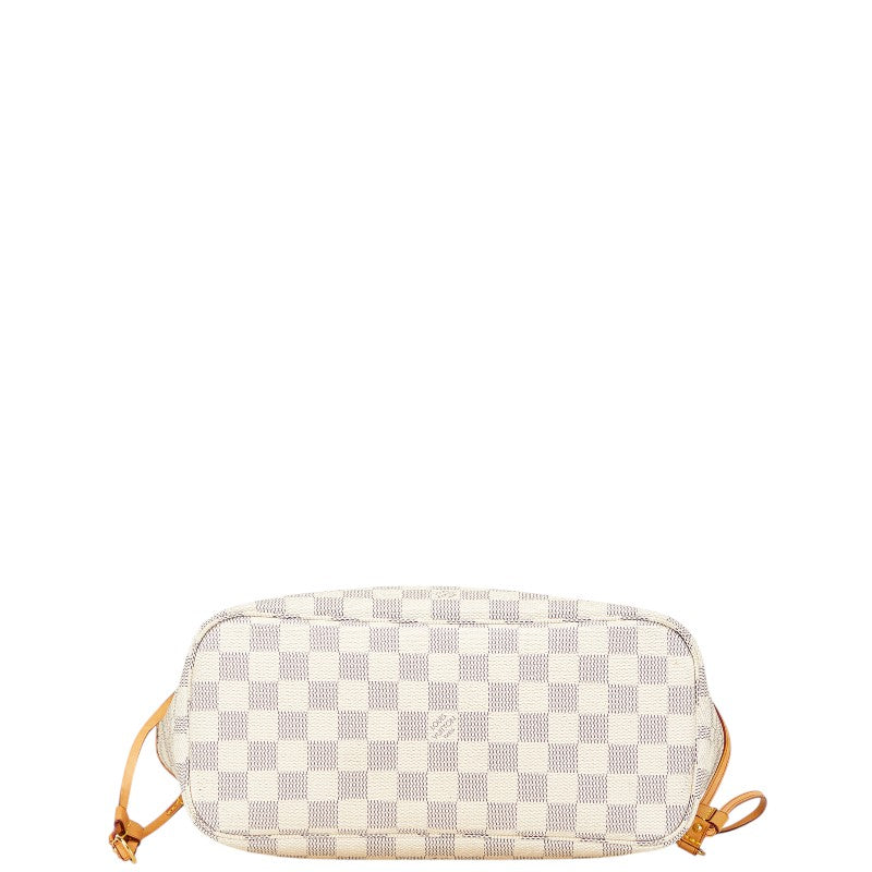 ルイ ヴィトン ダミエ アズール ネヴァーフルPM トートバッグ ショルダーバッグ N51110 ホワイト PVC レザー レディース LOUIS VUITTON 【中古】