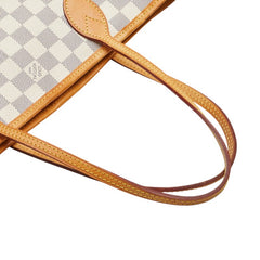 ルイ ヴィトン ダミエ アズール ネヴァーフルPM トートバッグ ショルダーバッグ N51110 ホワイト PVC レザー レディース LOUIS VUITTON 【中古】