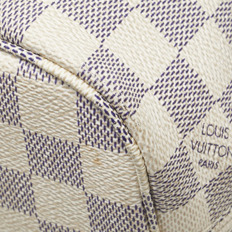 ルイ ヴィトン ダミエ アズール ネヴァーフルPM トートバッグ ショルダーバッグ N51110 ホワイト PVC レザー レディース LOUIS VUITTON 【中古】