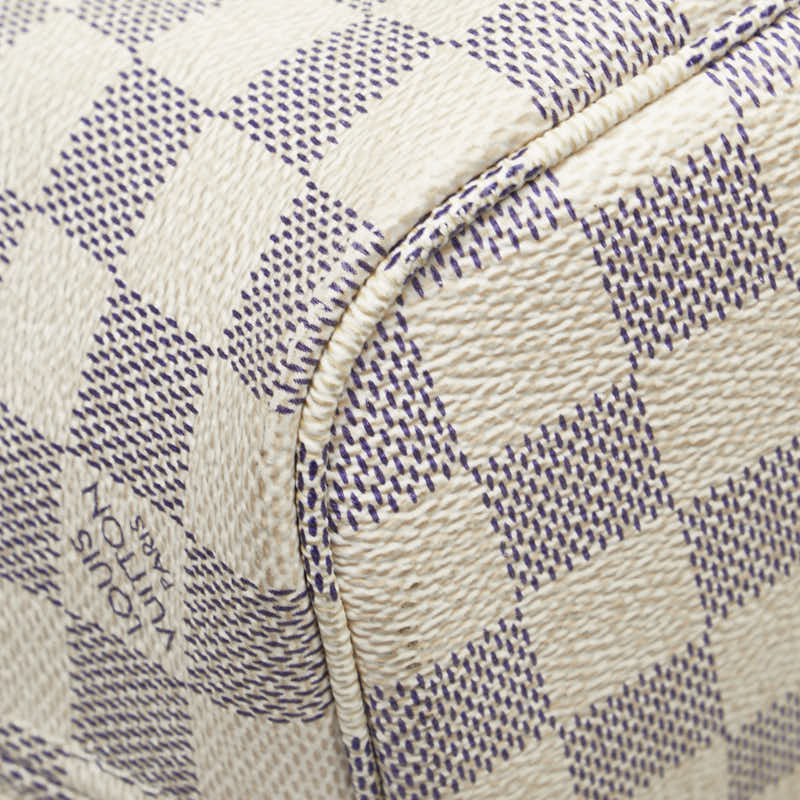 ルイ ヴィトン ダミエ アズール ネヴァーフルPM トートバッグ ショルダーバッグ N51110 ホワイト PVC レザー レディース LOUIS VUITTON 【中古】