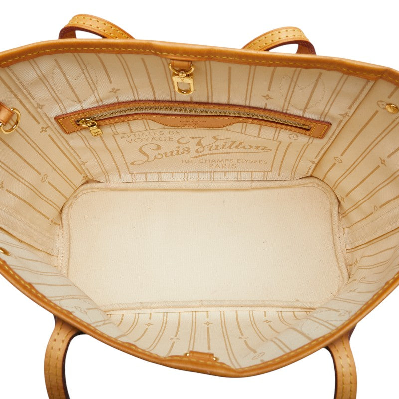 ルイ ヴィトン ダミエ アズール ネヴァーフルPM トートバッグ ショルダーバッグ N51110 ホワイト PVC レザー レディース LOUIS VUITTON 【中古】