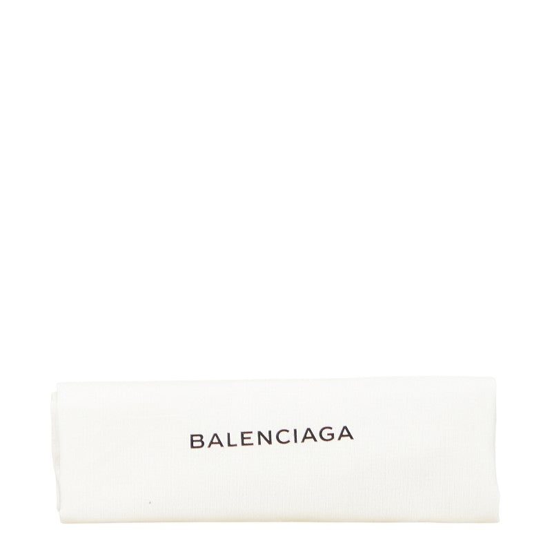バレンシアガ ネイビー クリップ L クラッチバッグ 373840 ブラック キャンバス レザー レディース BALENCIAGA 【中古】