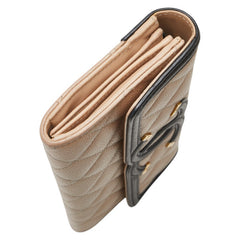 シャネル マトラッセ CCフィリグリー 長財布 ベージュ ブラック キャビアスキン レディース CHANEL 【中古】