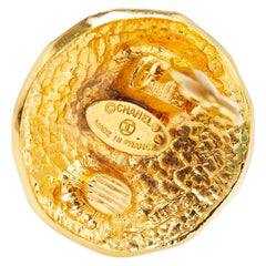 シャネル ヴィンテージ ココマーク カンボン 盾 モチーフ イヤリング ゴールド メッキ レディース CHANEL 【中古】