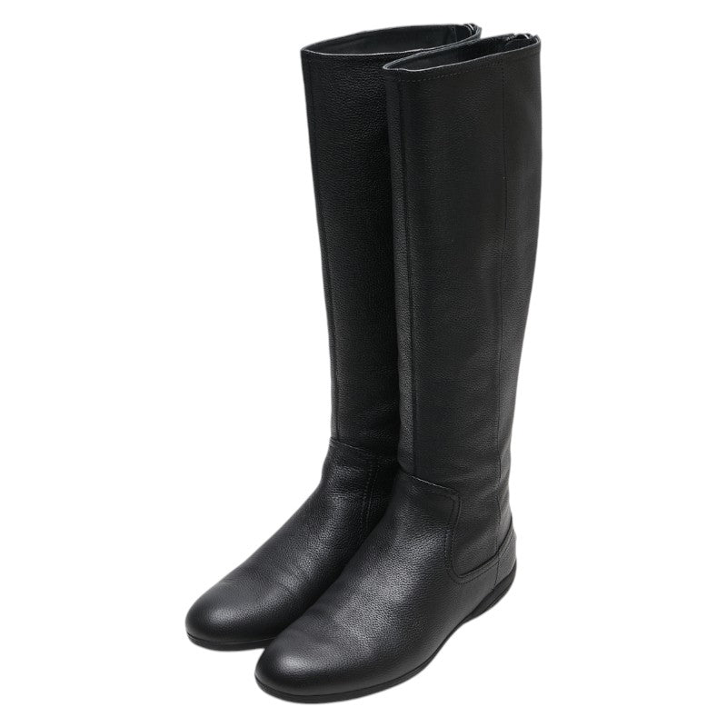 グッチ シェリーライン ロングブーツ サイズ：36.5 317050 ブラック レザー レディース GUCCI 【中古】
