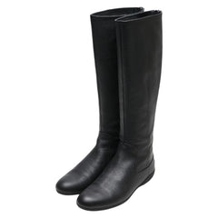 グッチ シェリーライン ロングブーツ サイズ：36.5 317050 ブラック レザー レディース GUCCI 【中古】