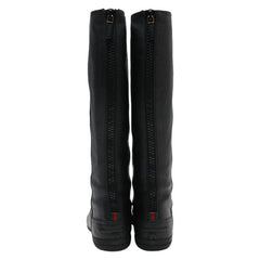 グッチ シェリーライン ロングブーツ サイズ：36.5 317050 ブラック レザー レディース GUCCI 【中古】