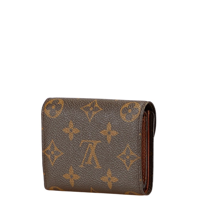 ルイ ヴィトン モノグラム ポルトフォイユ エレーヌ 三つ折り財布 M60253 ブラウン PVC レザー レディース LOUIS VUITTON 【中古】