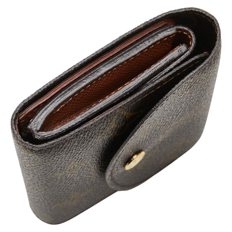 ルイ ヴィトン モノグラム ポルトフォイユ エレーヌ 三つ折り財布 M60253 ブラウン PVC レザー レディース LOUIS VUITTON 【中古】